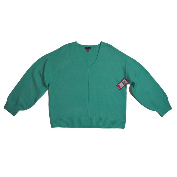 Vince Camuto Aqua Drop Shoulder Soft Cozy Long Sleeve V-Neck Sweater Sz L - Picture 1 of 7